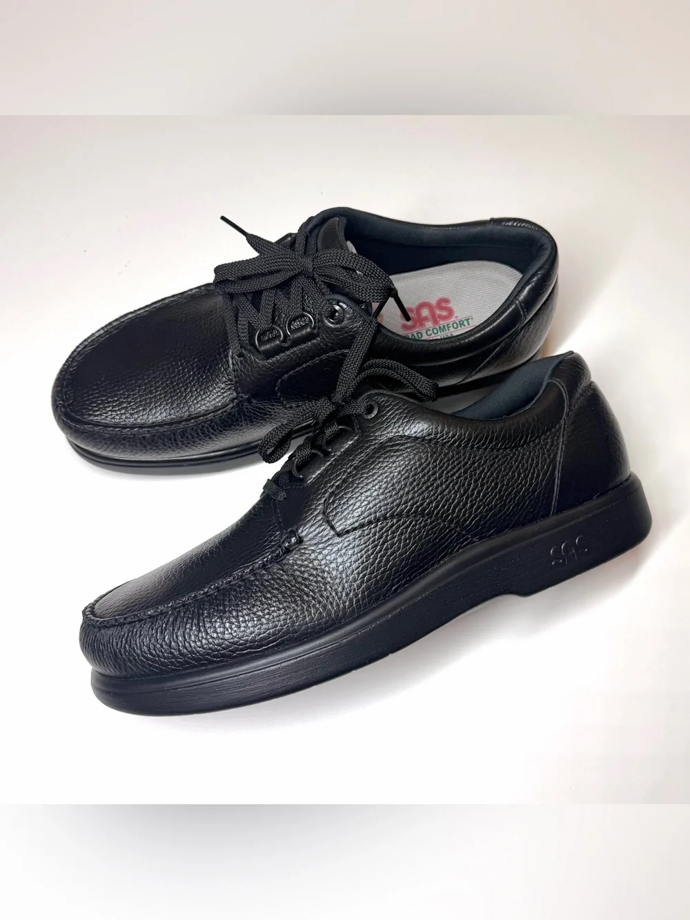SAS Men's  Bout Time Comfort Lace Up Black Leather Shoes Size - 12.5 M